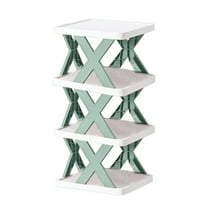 CASAFUN Creative 4-Tier Stackable Shoe Rack Shoe Cubby, Shoe Shelf Storage Organizer, Shoe Holder Stand for Closet, Entryway, Dorm, Bedroom, Living Room