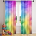 thumbnail image 5 of Blackout Kids Curtains,Rainbow Tie Dye Swirl Pattern Childrens Insulated Curtains Set Of 2,Bedroom Essentials,Toddler Room Decor 42"x84", 5 of 5