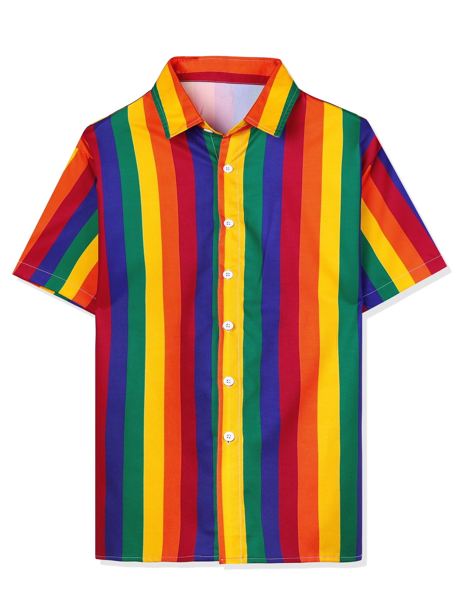 Striped Viscose Short Sleeve Shirt
