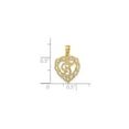 thumbnail image 3 of 14k Yellow Gold Heart Pendant with Filigree Script T, Personalized Initial Charm Necklace for Women, Monogram Alphabet Jewelry, Dainty Gold Accessory, 3 of 6