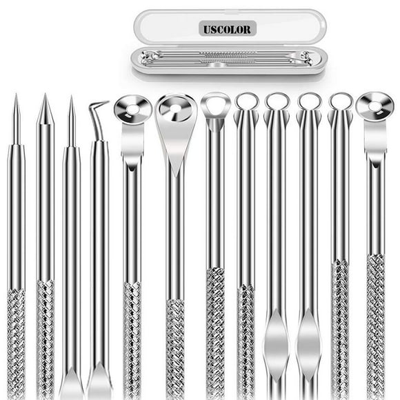 Kit eliminador de puntos negros UOSLOR de doble cabezal, 6 piezas, acero inoxidable