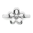 thumbnail image 4 of 925 Sterling Silver Stackable Expressions Polished White Enameled Flower Ring Size: 7; for Adults and Teens; for Women and Men, 4 of 5