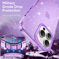 thumbnail image 7 of Feishell Case for iPhone 15 Pro Max Case Glitter, Cute Clear Glitter Sparkly Shiny Bling Sparkle Cover, Anti-Scratch Soft TPU Thin Slim Fit Shockproof Protective Phone Cases for Women Girls,Purple, 7 of 7