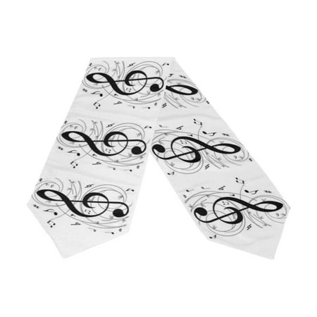 

POPCreation Music Note Table Runner 13x90 Inches White Table Top Decoration