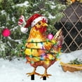thumbnail image 3 of Christmas Light-UpOutdoor Decor, 2D Plastic Christmas Chicken Decorations with Red Christmas Hats Animal Garden Stakes for Holiday Atmosphere Rooster Lawn Rooster Decorations, 3 of 5