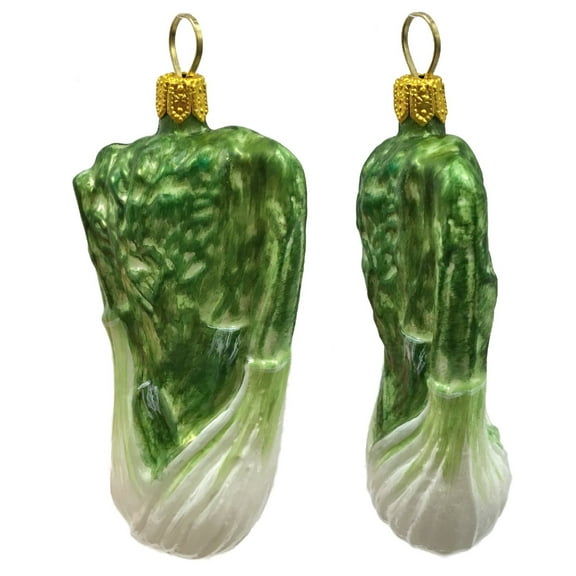 Fennel Polish Glass Christmas Ornament Food Herb Vegetable Decoration Set of 2