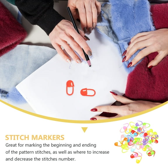 Kesenlong stitch markers 50 Pcs Stitch Markers Knitting Crochet Locking Stitch Needle Clips(Random Color)