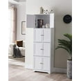 thumbnail image 5 of Kings Brand Furniture Lyons 4-Tier 68" Kitchen Pantry Storage Cabinet with 8 Doors, White, 23" W x 11.875" D x 68.25" H, 5 of 6