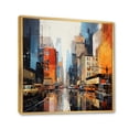 thumbnail image 2 of Designart "Midcentury Metropolis Blue Grey Vision II" Mid-century Floater Framed Canvas Wall Art, 2 of 7