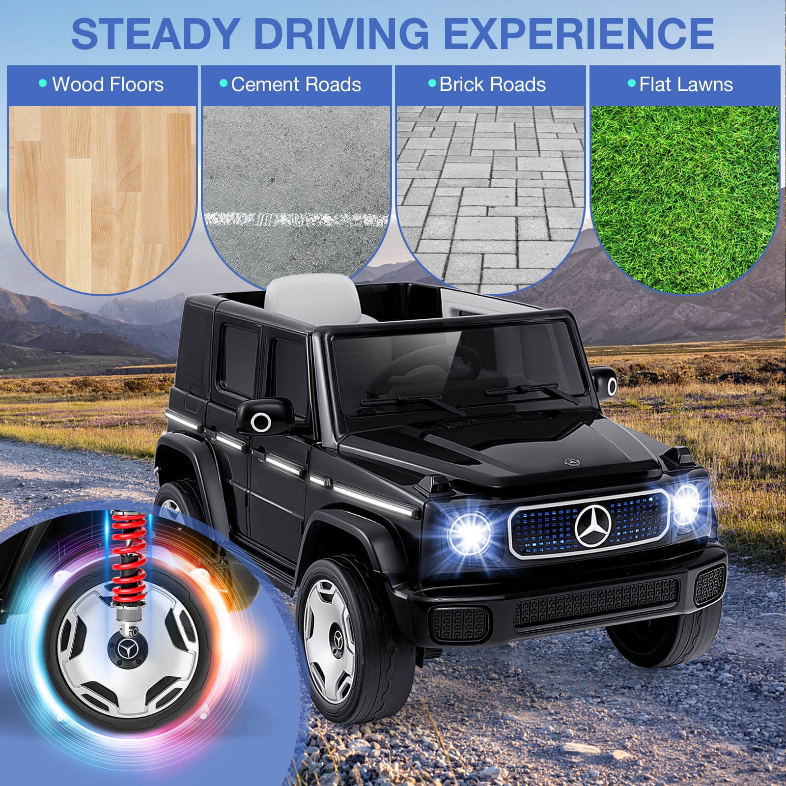 Infans Licensed Mercedes-Benz EQG Kids Ride On Car w/ Remote Control Detachable Battery