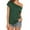 Green, variant on Women's T Shirts Asymmetrical Neck off One Shoulder Short Sleeve Tunic Tops Trendy Casual Tee Blouses