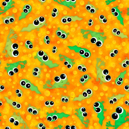 Hip Hop Tadpoles Golden Yellow Cotton Fabric (Yard)