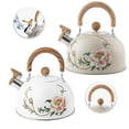 thumbnail image 1 of Whistling Stovetop Kettles 3l Floral Tea Kettle Stainless Steel Tea Pots, 1 of 3