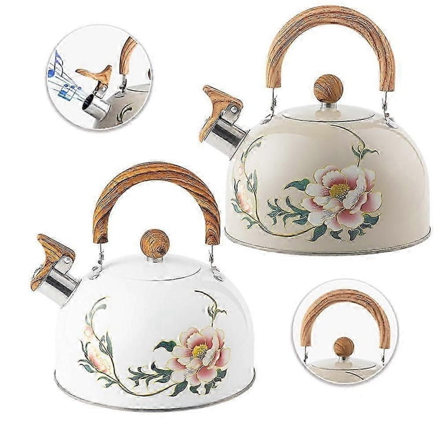 Whistling Stovetop Kettles 3l Floral Tea Kettle Stainless Steel Tea Pots