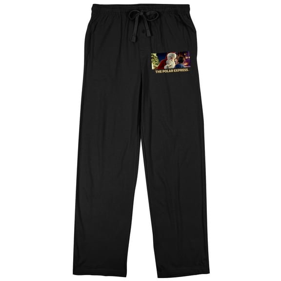 Polar Express Santa and Child Men's Black Sleep Pajama Pants