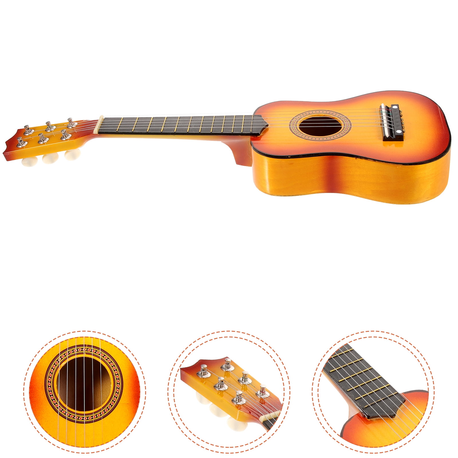 Nestingho 21 Inch Acoustic Guitar Small Size Portable Wooden Guitar for Children Kids (Sun Color)