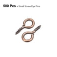 thumbnail image 3 of 500 Pack Small Screw Eye Hooks Mini Eyelets Screws, 5.5x12x1.2mm, Copper Tone, 3 of 5