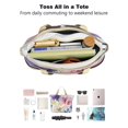 thumbnail image 4 of Tote Bag for Women - Pioneer Flower Shoulder Bag - Large Utility Work Duffle Bag with Zipper Handbag for Travel, Work, Sprots, 4 of 5