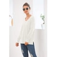 thumbnail image 3 of PPYOUNG Women's Casual Lightweight V Neck Knit Top Loose Pullover Sweater, 3 of 6