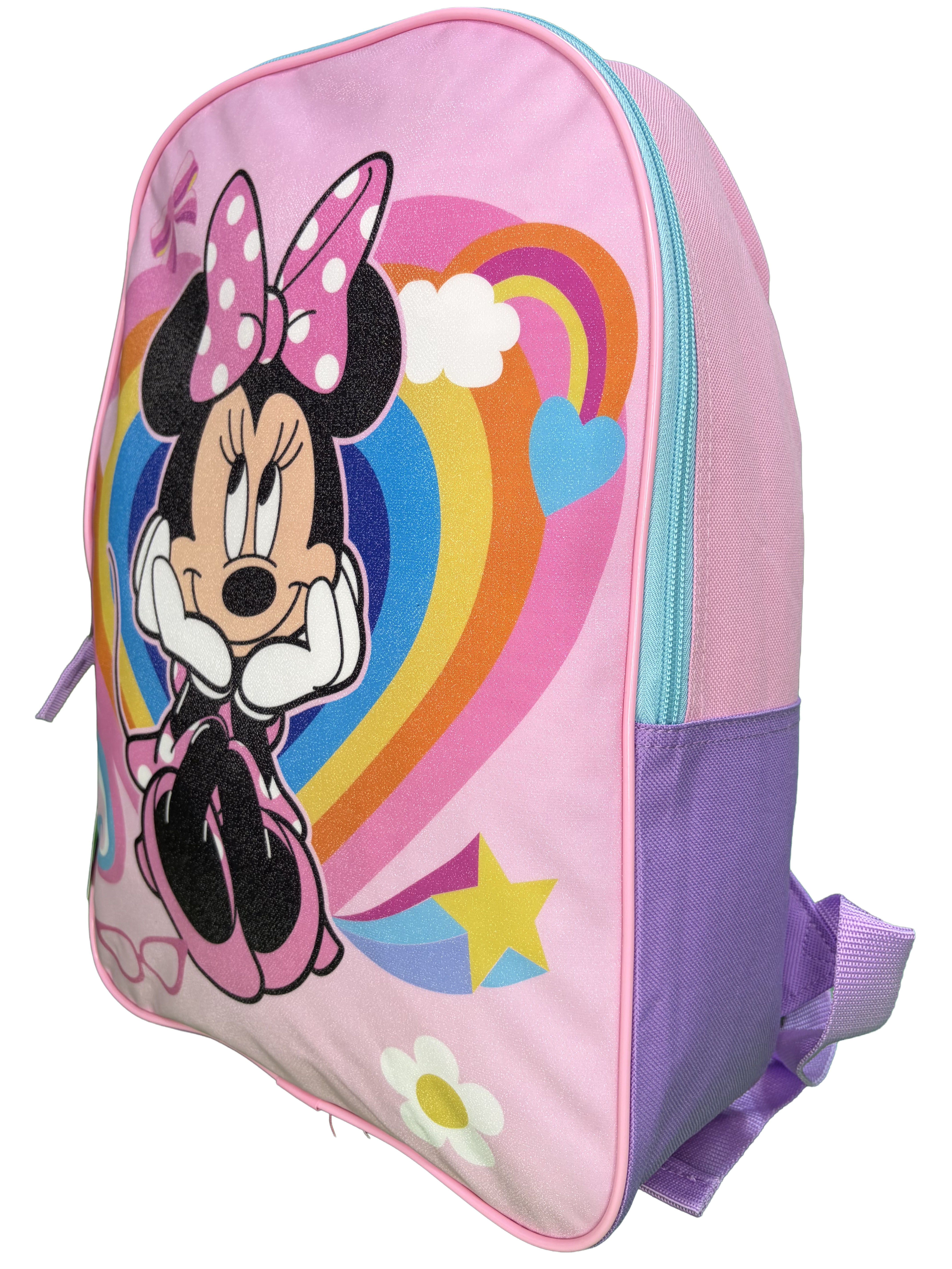 Mochila infantil de Minnie Mouse de 15 pulgadas, ligera para niñas, para preescolar y viajes, con asa superior (sin bolsillo lateral) 4