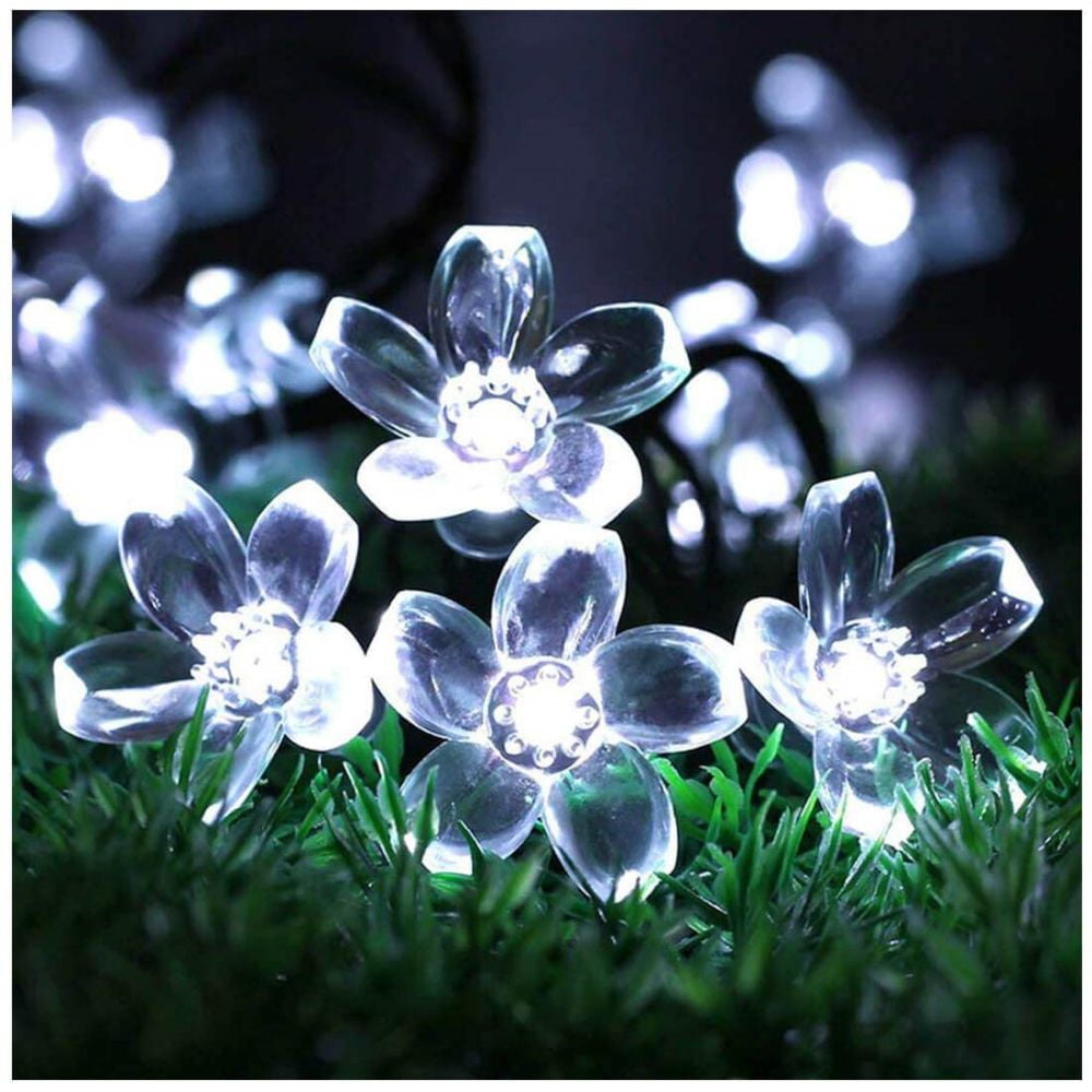 Solar Outdoor String Lights 50 LED Flower Shaped Christmas Lights Fairy