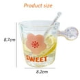thumbnail image 2 of Taza Sakura, taza creativa Sakura de 300ML, taza de café de vidrio de borosilicato transparente resistente al calor con varilla agitadora, para regalo, 2 of 6