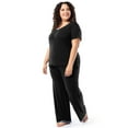 thumbnail image 5 of Fruit of the Loom Women's Soft & Breathable V-Neck Short Sleeve Top & Pajama Pant Set, Sizes S-4X, 5 of 11