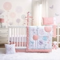 thumbnail image 2 of Wildflower Butterfly and Flowers Baby Fitted Crib Sheet - Purple, Coral, Aqua, 2 of 2