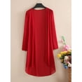 thumbnail image 2 of iiniim Womens Casual 3/4 Sleeve Open Front Lightweight Drape Cardigan with Irregular Hem, 2 of 7
