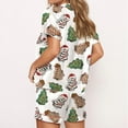 thumbnail image 4 of Women Christmas Pajamas Sets Short Sleeve Button Down ShirtsTops Shorts Set Fall Winter Xmas Holiday Sleepwear Loungewear, 4 of 7