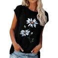 thumbnail image 1 of DYMADE Women Plus Size Floral Printed Loose Casual Pullover T-shirt Top, 1 of 4