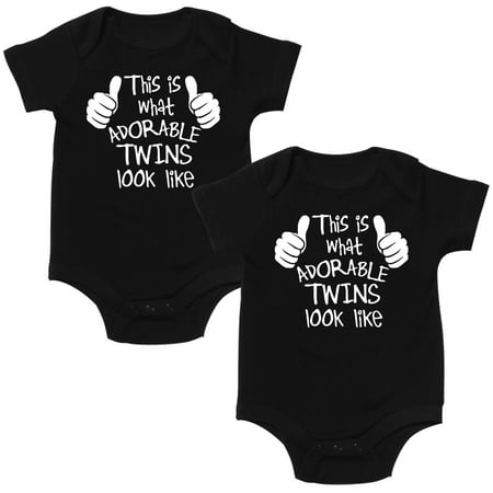 

Nursery Decals and More Bodysuits for Twins Includes 2 Bodysuits 3-6 Month Adorable Twins