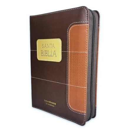 Biblia con Cierre Compacta 11 puntos RV1960 imit duotono cafe y marron con indice