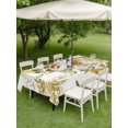 thumbnail image 4 of Outdoor Tablecloths with Umbrella Hole & Zipper, Brown Green Leaves 60 x102 Inch Rectangle Tablecloths, Summer Botanical Farmhouse Watercolor Leaf Waterproof Table Cloth, Patio/Pool Table Covers, 4 of 8