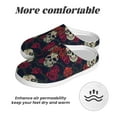 thumbnail image 6 of Daiia Roses Skulls Print Women’s Fuzzy Slippers Memory Foam Lightweight House Shoes Cozy Loafer Flannel House Shoes-44/45, 6 of 7