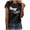 Black, variant on Fesfesfes Workout Shirts for Women's Fashion Summer Round Neck Leisure Short Sleeve Printing Tops Cute Spring Tops for Women S(US:4)