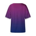 thumbnail image 4 of Sakmal Gradient TShirts Shirts for Women Basic Short Sleeve V-Neck Shirts Purple T-Shirts Womens Blouses Dressy Casual, 4 of 8