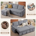thumbnail image 5 of Pingliang Home Pull Out Sleeper Sectional Sofa Bed with Storage Chaise, Convertible L Shaped Couch with Side Pockets,Modern Linen Reversible Sofa Couch for Living Room Apartment Office Studio, 5 of 8