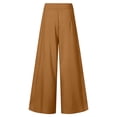 thumbnail image 4 of Staron Women's Casual High Waist Wide Leg Pants with Pockets Flare Trousers Zipper Ankle-Length Loose Comfortable Solid Color Pants, Brown 4XL, 4 of 7