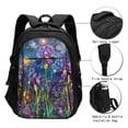 thumbnail image 3 of Balery Cosmic Purple Irises Mochila con carga USB para hombre y mujer - Mochila impermeable y antirrobo para laptop con puerto USB para viajes, trabajo, 3 of 7