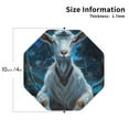thumbnail image 2 of Honeii Forest Meditating Goat print Leather Coaster Set of 4, ideal for safeguarding your furniture from drinks spills and effortless cleanup-Octagon, 2 of 6