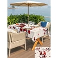 thumbnail image 4 of Outdoor Tablecloth with Umbrella Hole and Zipper, Valentine's Day Rectangle Table Cloth 60x84 Inch Waterproof Tablecloth, Red Gnomes Love Balloon Birds Trees Picnic Table Cover for Patio Camping, 4 of 7