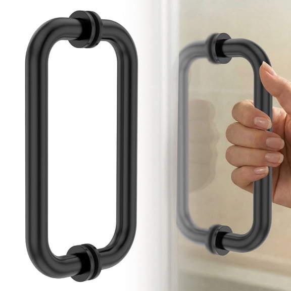 6/8"Glass Shower Door Handle, Back to Back 304 Stainless Steel Pull Hardware for Sliding Frameless Bathroom Door Pull