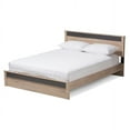thumbnail image 2 of Baxton Studio Jamie Modern and Contemporary Two-Tone Oak and Gray Wood Queen Size Platform Bed, 2 of 6