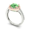 thumbnail image 2 of Solitaire with Accents Engagement Ring for Women - 1.86ct Simulated Green Diamond in 14K White/Rose Gold Promise Ring, 2 of 6