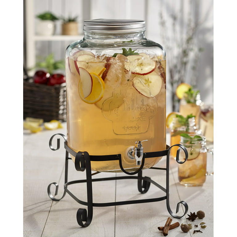 Style Setter La Maison 3 Gallon Beverage Dispenser With Galvanized Lid and  Metal Stand