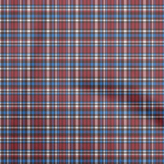 oneOone Silk Tabby Maroon Fabric Plaid Quilting Supplies Print Sewing Fabric By The Yard 42 Inch Wide