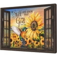 thumbnail image 2 of Farmhouse Sunflower Wall Art Window Christian Hummingbird Bible Verse Pictures Wall Decor Scripture Quotes Canvas Painting Print Artwork Framed for Living Room Bedroom Bathroom 16"×12", 2 of 6