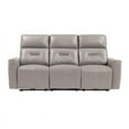 thumbnail image 2 of Lexicon Burwell 81.5" Faux Leather Power Double Reclining Sofa in Light Gray, 2 of 7