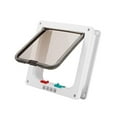 thumbnail image 3 of Durable Cat Dogs Flap Doors Kitten Gate 4 Ways Locking Tunnel Replacement Lockable Pets Door for Screen Window Exterior/Interior Puppy Doggie White, 3 of 9